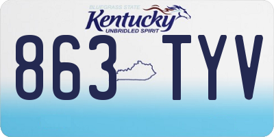 KY license plate 863TYV