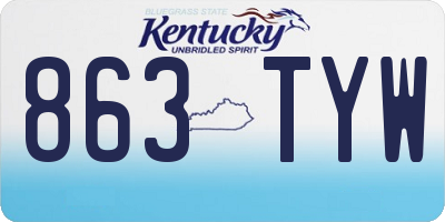KY license plate 863TYW