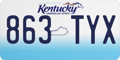 KY license plate 863TYX