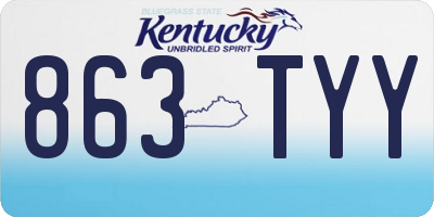 KY license plate 863TYY