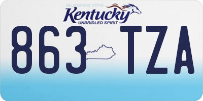 KY license plate 863TZA