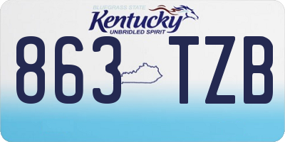 KY license plate 863TZB