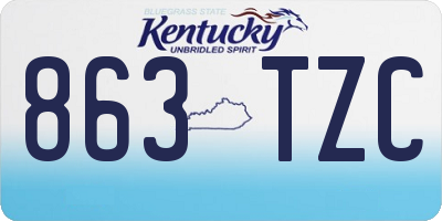 KY license plate 863TZC