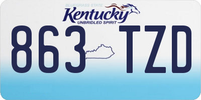 KY license plate 863TZD