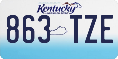 KY license plate 863TZE