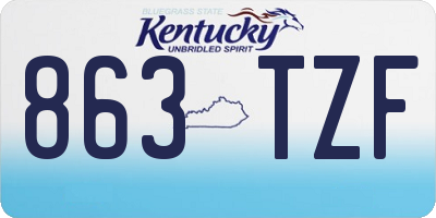 KY license plate 863TZF