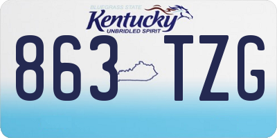 KY license plate 863TZG
