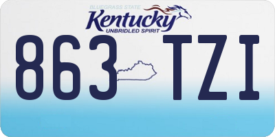 KY license plate 863TZI