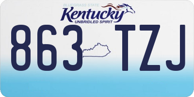 KY license plate 863TZJ