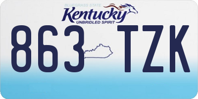 KY license plate 863TZK