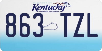 KY license plate 863TZL