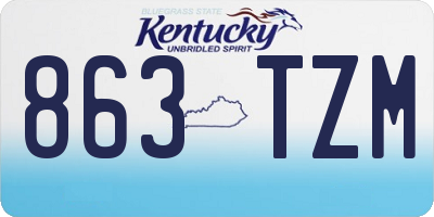 KY license plate 863TZM