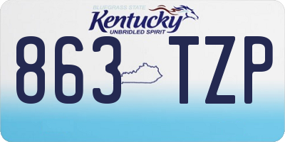 KY license plate 863TZP