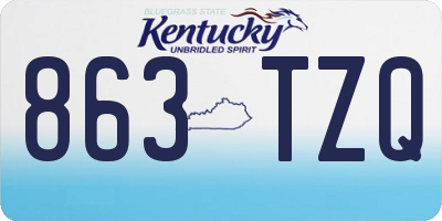 KY license plate 863TZQ