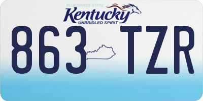KY license plate 863TZR