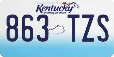 KY license plate 863TZS