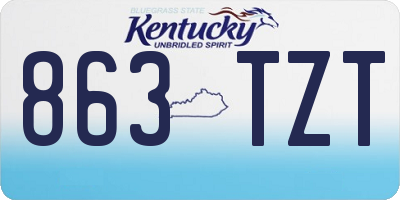 KY license plate 863TZT