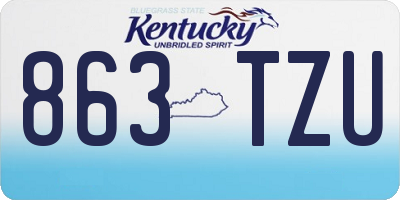 KY license plate 863TZU