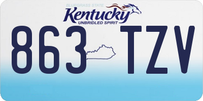 KY license plate 863TZV