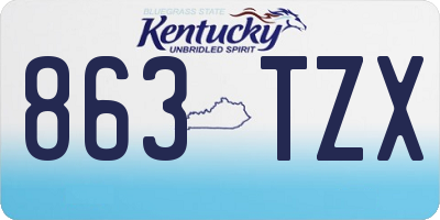 KY license plate 863TZX