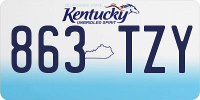 KY license plate 863TZY