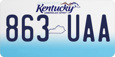 KY license plate 863UAA