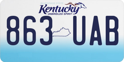 KY license plate 863UAB