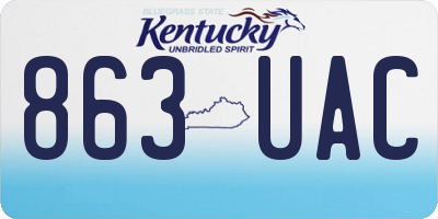 KY license plate 863UAC