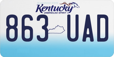 KY license plate 863UAD