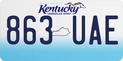KY license plate 863UAE