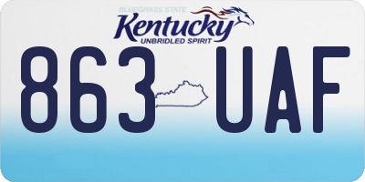 KY license plate 863UAF