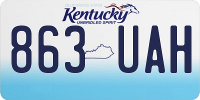 KY license plate 863UAH