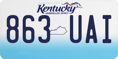 KY license plate 863UAI