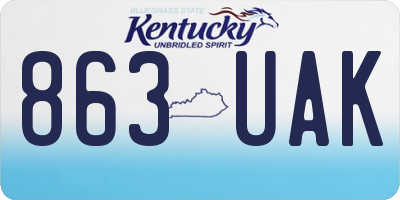 KY license plate 863UAK