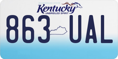 KY license plate 863UAL