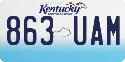 KY license plate 863UAM