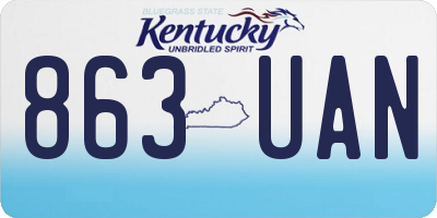 KY license plate 863UAN
