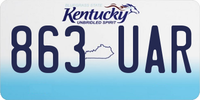 KY license plate 863UAR