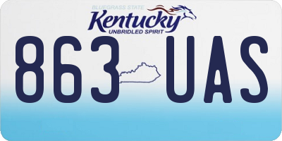 KY license plate 863UAS