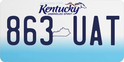 KY license plate 863UAT