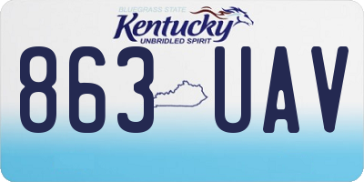 KY license plate 863UAV