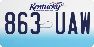KY license plate 863UAW