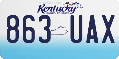 KY license plate 863UAX
