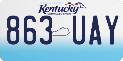 KY license plate 863UAY