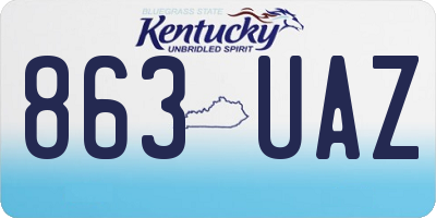 KY license plate 863UAZ