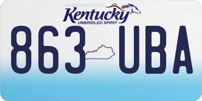 KY license plate 863UBA