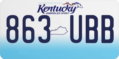 KY license plate 863UBB