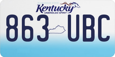 KY license plate 863UBC
