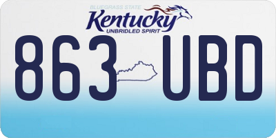 KY license plate 863UBD