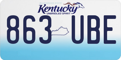 KY license plate 863UBE